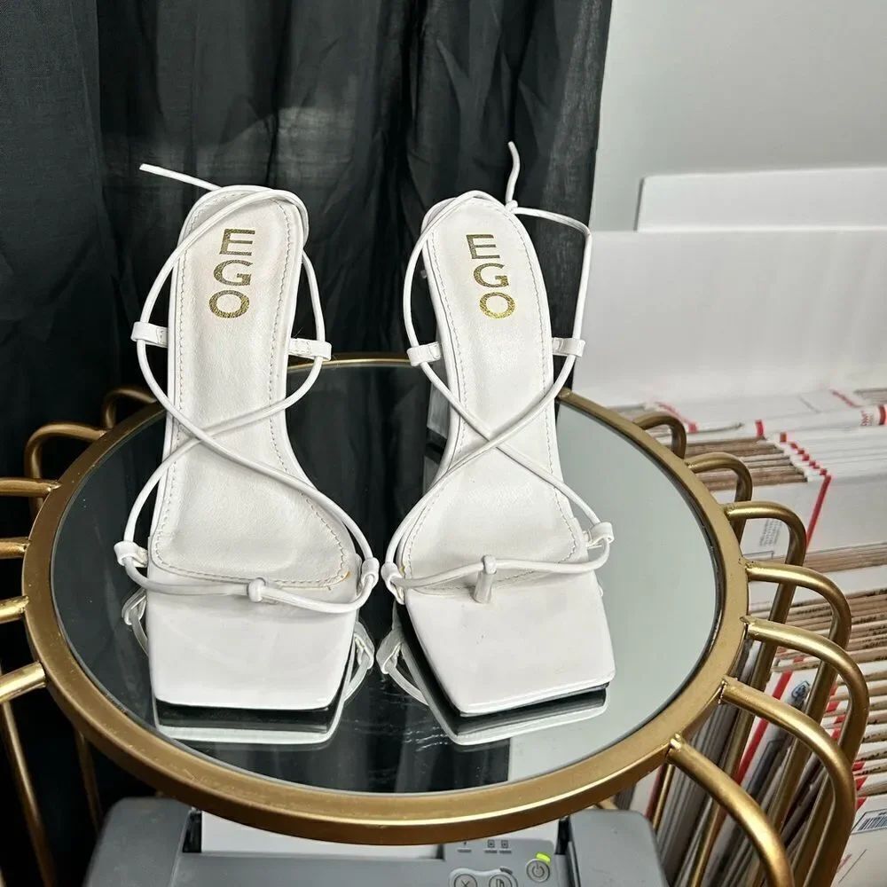 EGO White Heeled Sandals